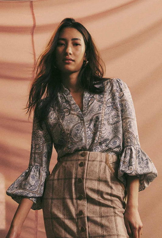 Sale - Once Was - Vega Viscose Cupro Shirt - Astral Print
