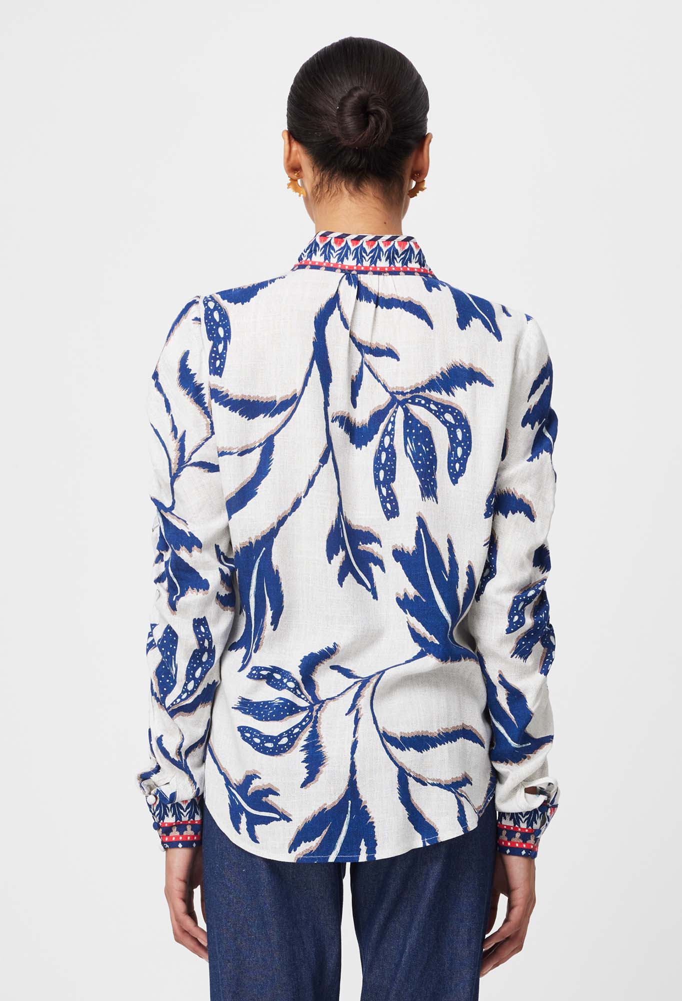 Once Was - Pavillion Linen Viscose Shirt - Palm Shadow