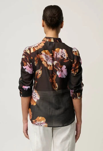 Once Was - Calantha Cotton Silk Sleeve Shirt - Sunset Orchid