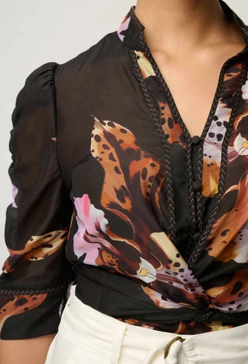 Once Was - Calantha Cotton Silk Sleeve Shirt - Sunset Orchid