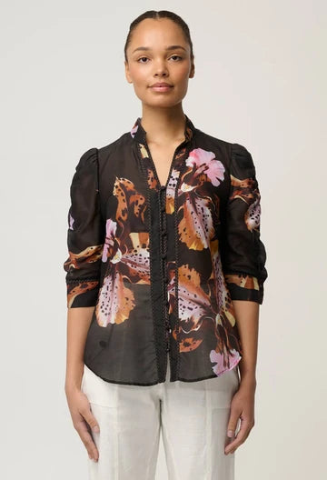 Once Was - Calantha Cotton Silk Sleeve Shirt - Sunset Orchid