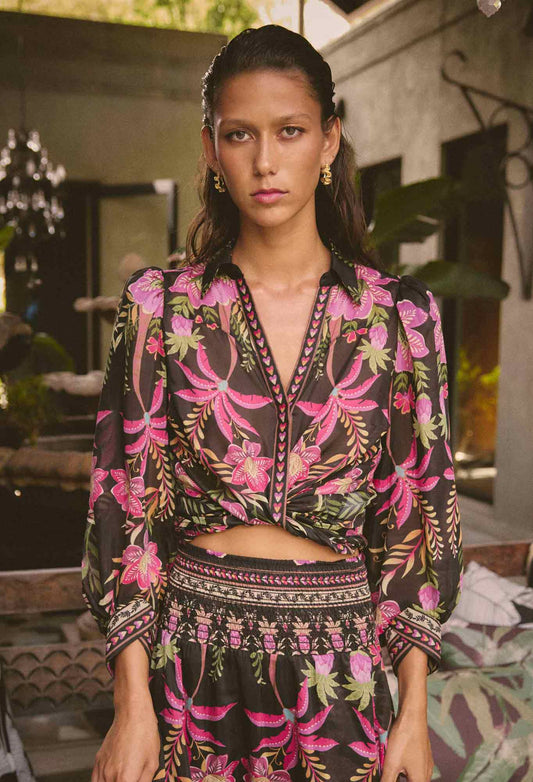 Once Was - Elysian Silk Cotton Shirt - Anthos Lotos