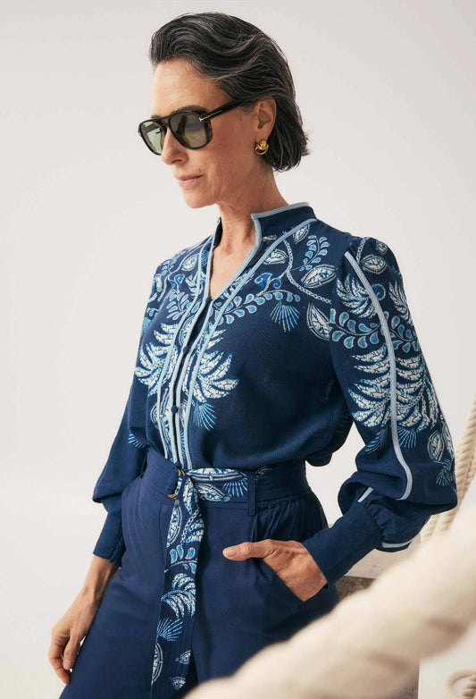 Once Was - Asher Viscose Failed Shirt - Moonlit Batik