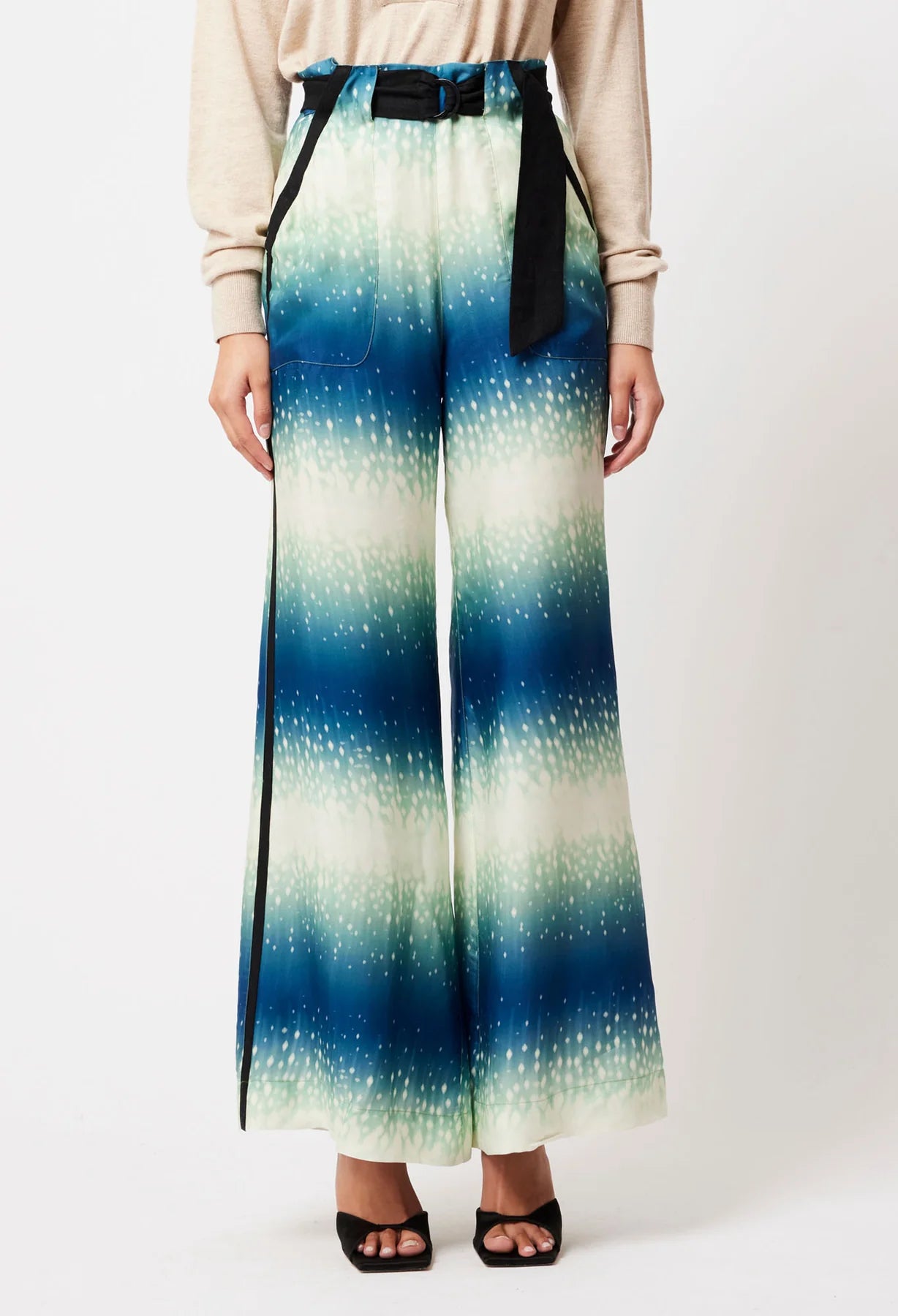 Sale - Once Was - Grace Cupro Viscose Pant - Galaxy Print