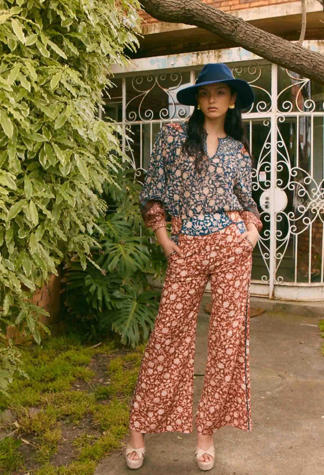 Once Was - Harmony Wide Leg Pant - Loom Flower