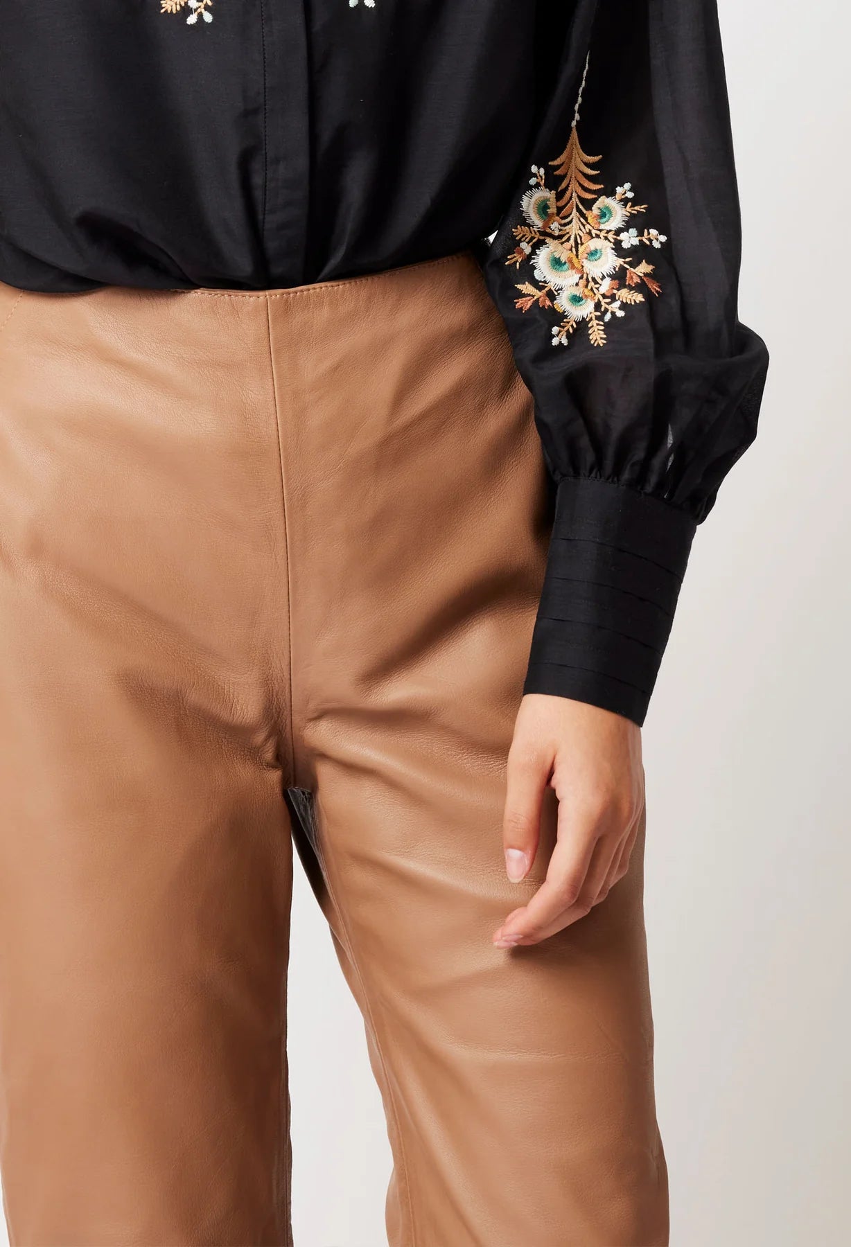Once Was - Nova Leather Pant - Husk