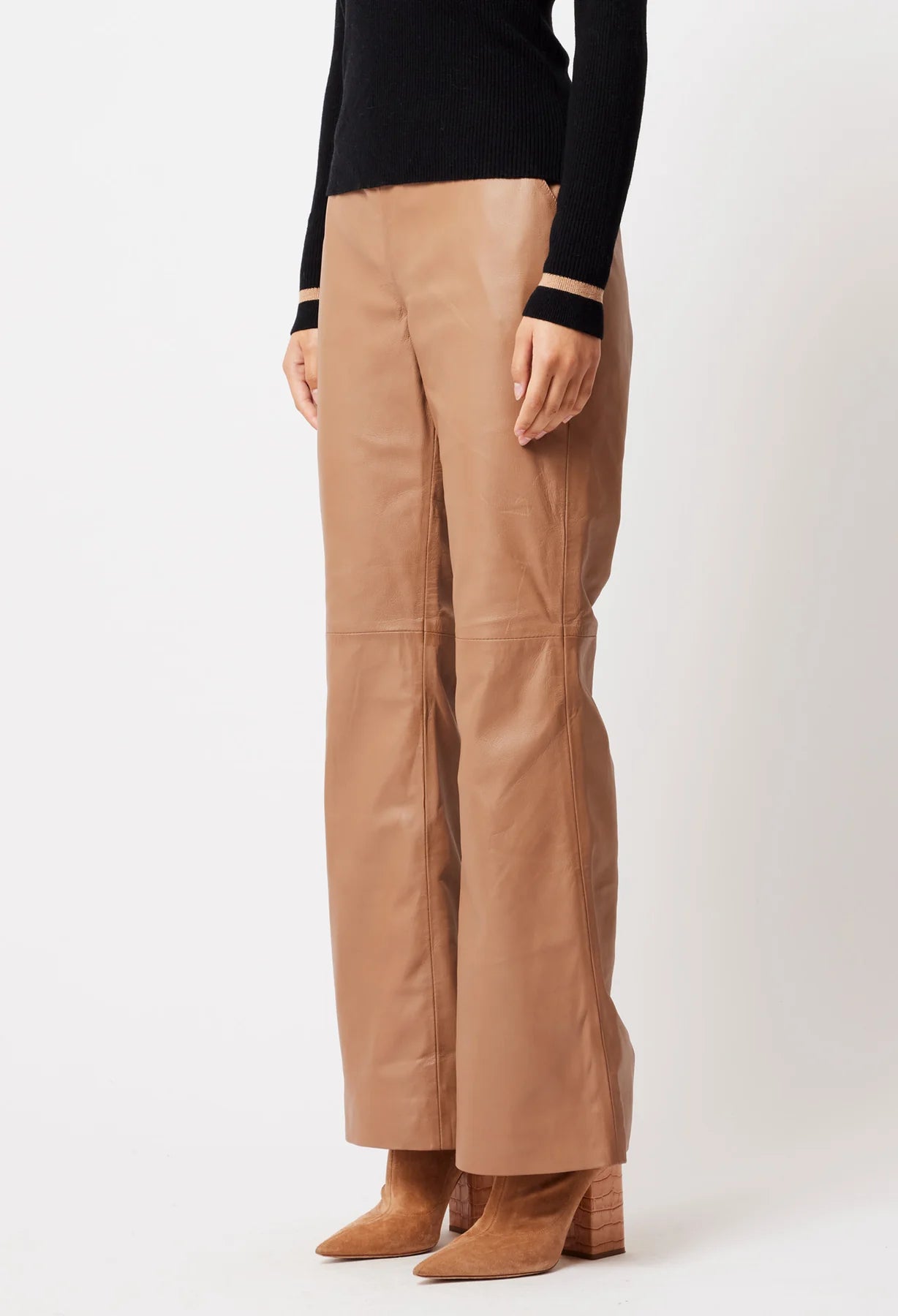 Once Was - Nova Leather Pant - Husk
