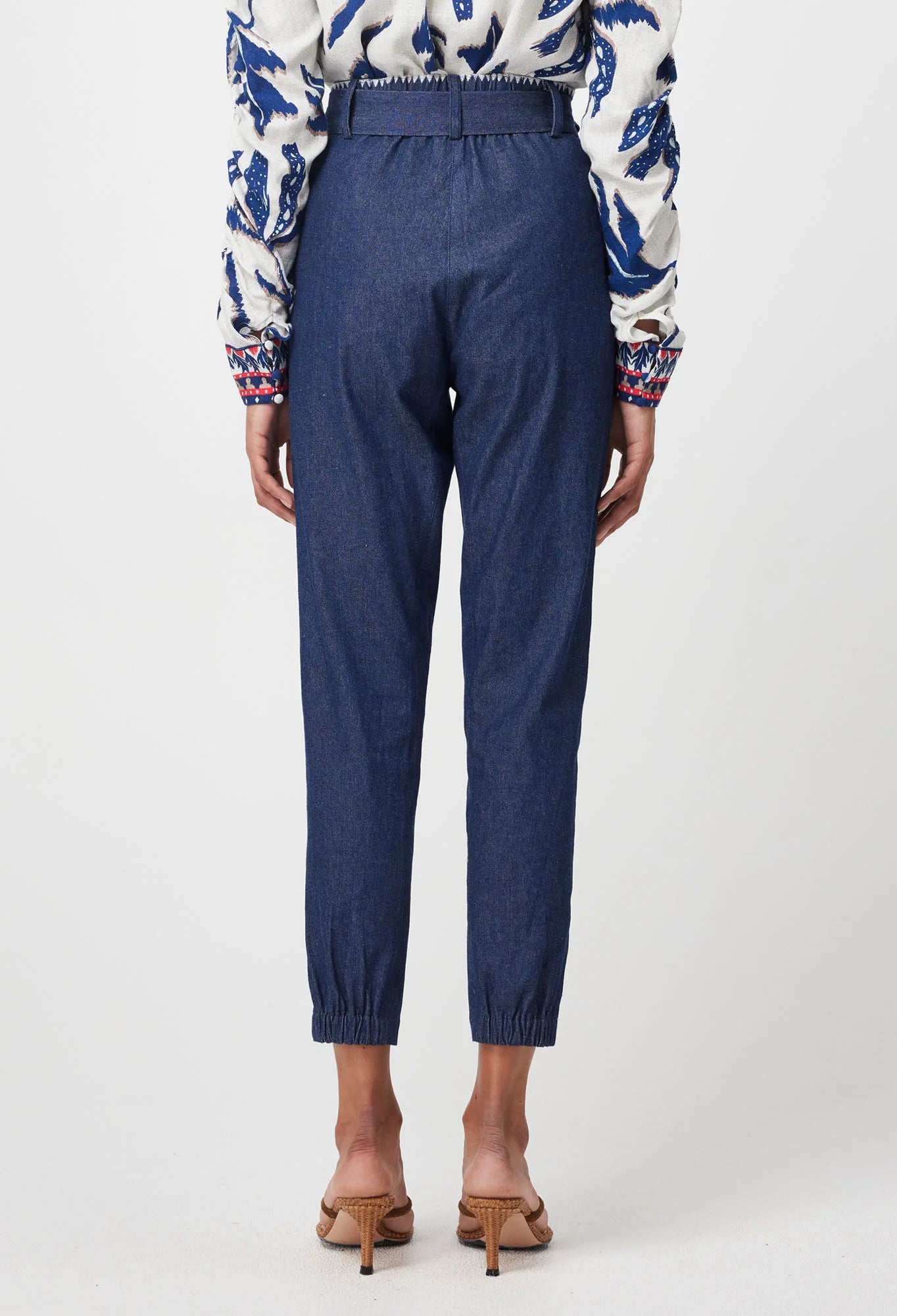 Once Was - Delray Embroidered Cotton Denim Pant - Dark Denim