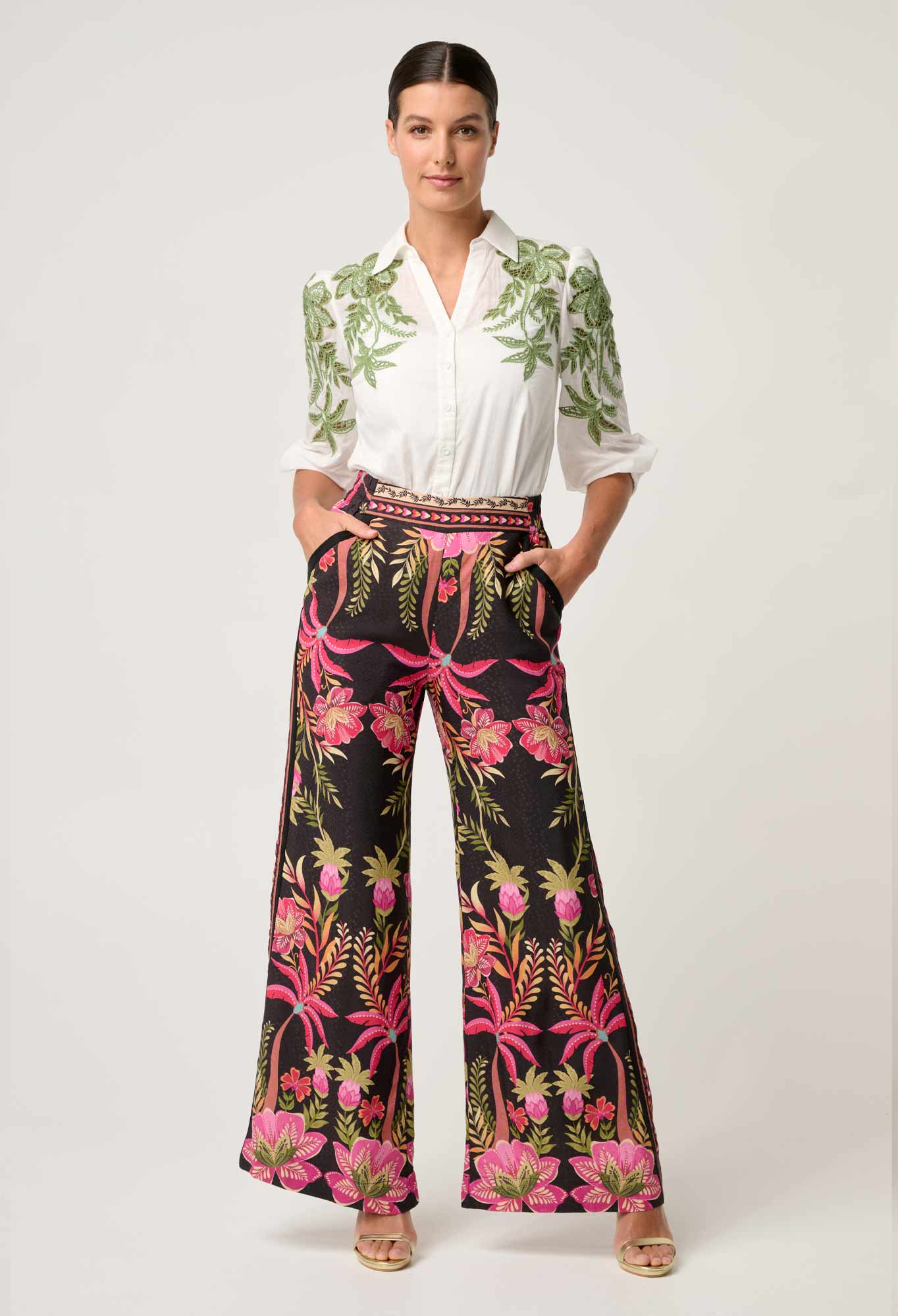 Once Was.  - Willow Viscose Dobby Pants - Anthos Lotos