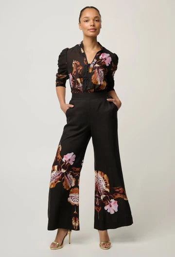 Once Was - Willow Linen Viscose Pant - Sunset Orchid