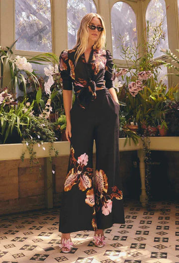 Once Was - Willow Linen Viscose Pant - Sunset Orchid