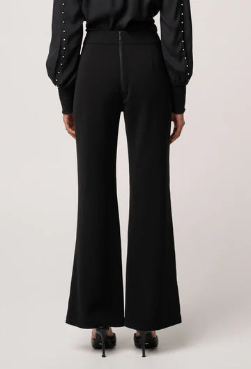 Once Was - Marcela Pearl Embellished Viscose Stretch Pant - Black