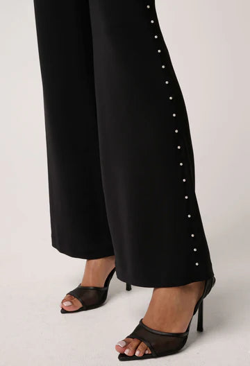 Once Was - Marcela Pearl Embellished Viscose Stretch Pant - Black