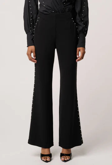 Once Was - Marcela Pearl Embellished Viscose Stretch Pant - Black