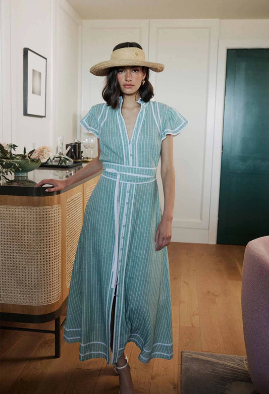 Panama Linen Viscose Dress – Capri Stripe