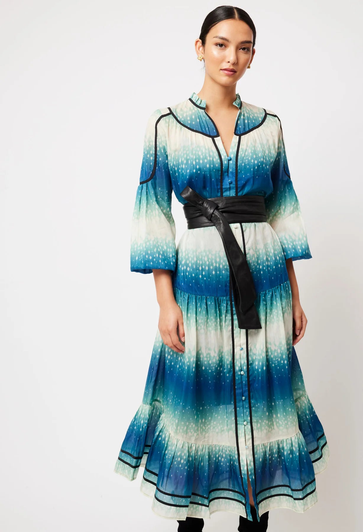 Once Was - Venus Cotton Silk Dress - Galaxy Print