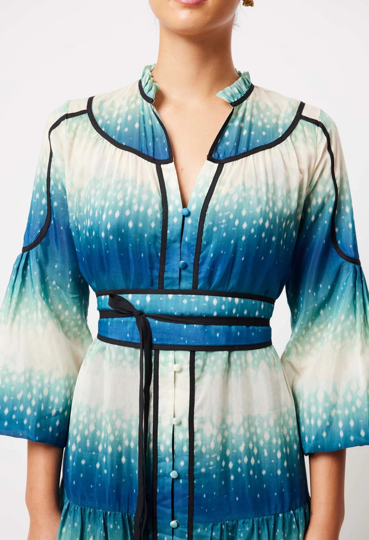 Once Was - Venus Cotton Silk Dress - Galaxy Print