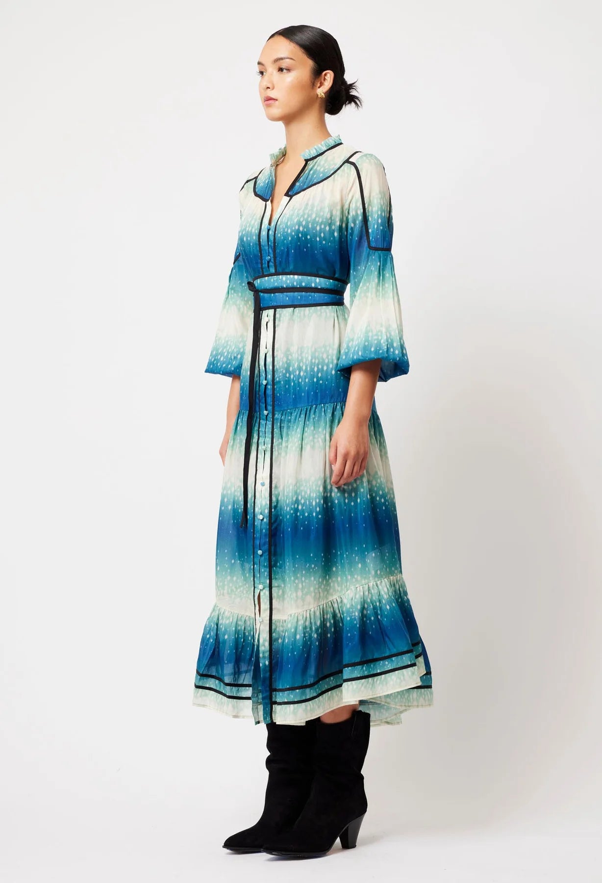 Once Was - Venus Cotton Silk Dress - Galaxy Print