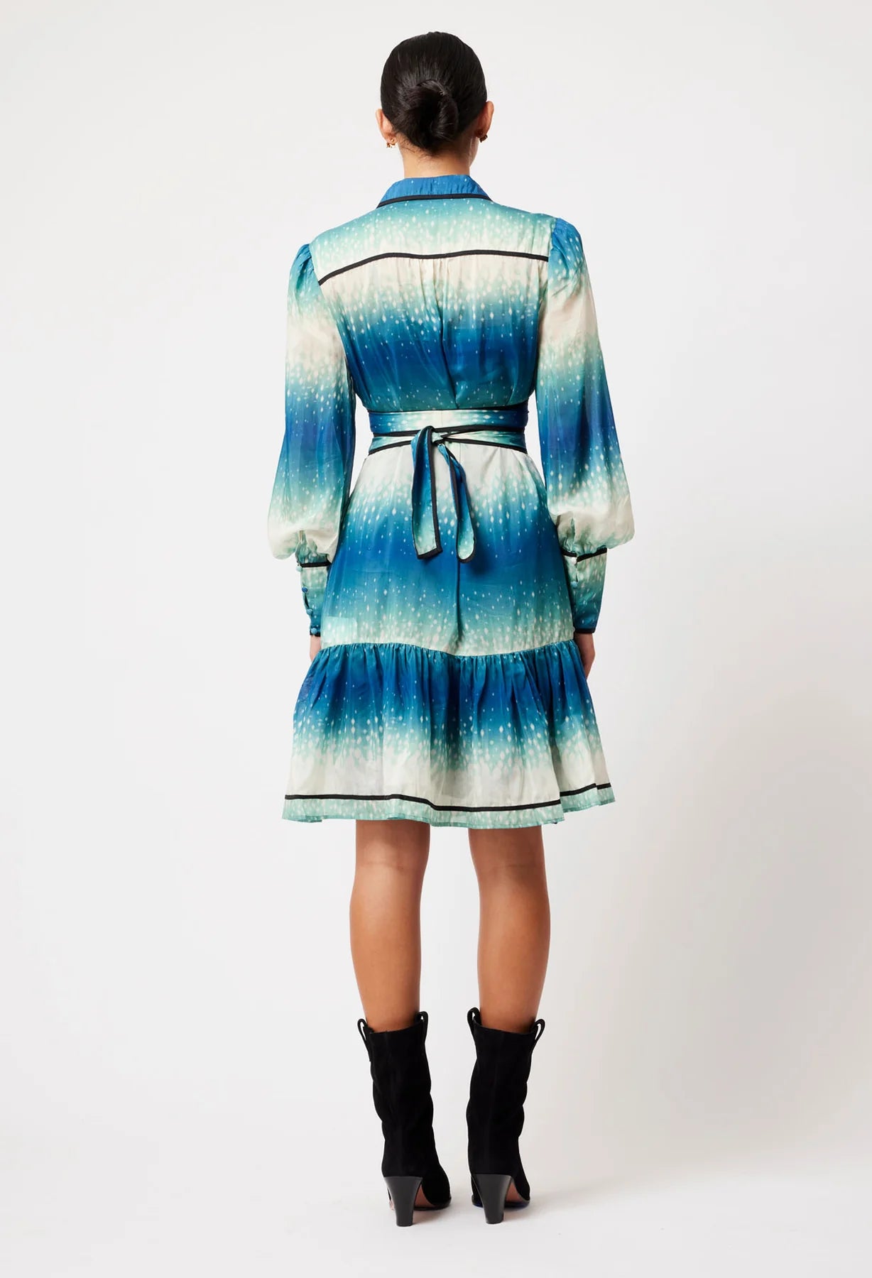 Once Was - Altair Cotton Silk Shirt Dress - Galaxy Print