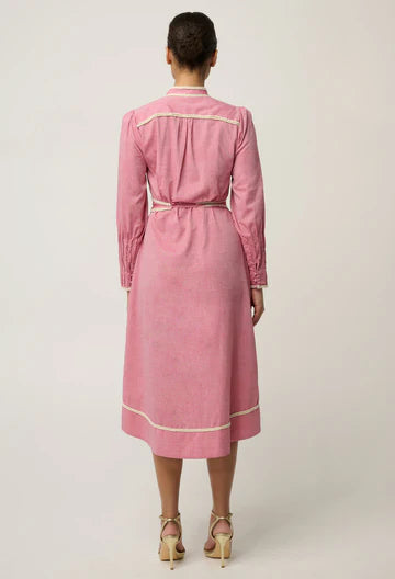 Once Was - Isla Cotton Chambray Dress - Blush Chambray