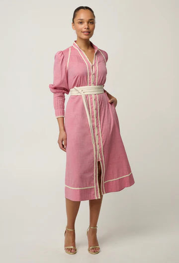 Once Was - Isla Cotton Chambray Dress - Blush Chambray
