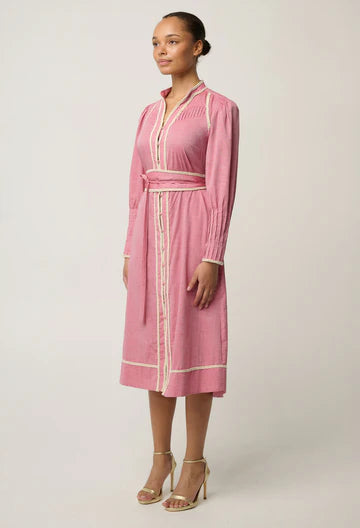 Once Was - Isla Cotton Chambray Dress - Blush Chambray