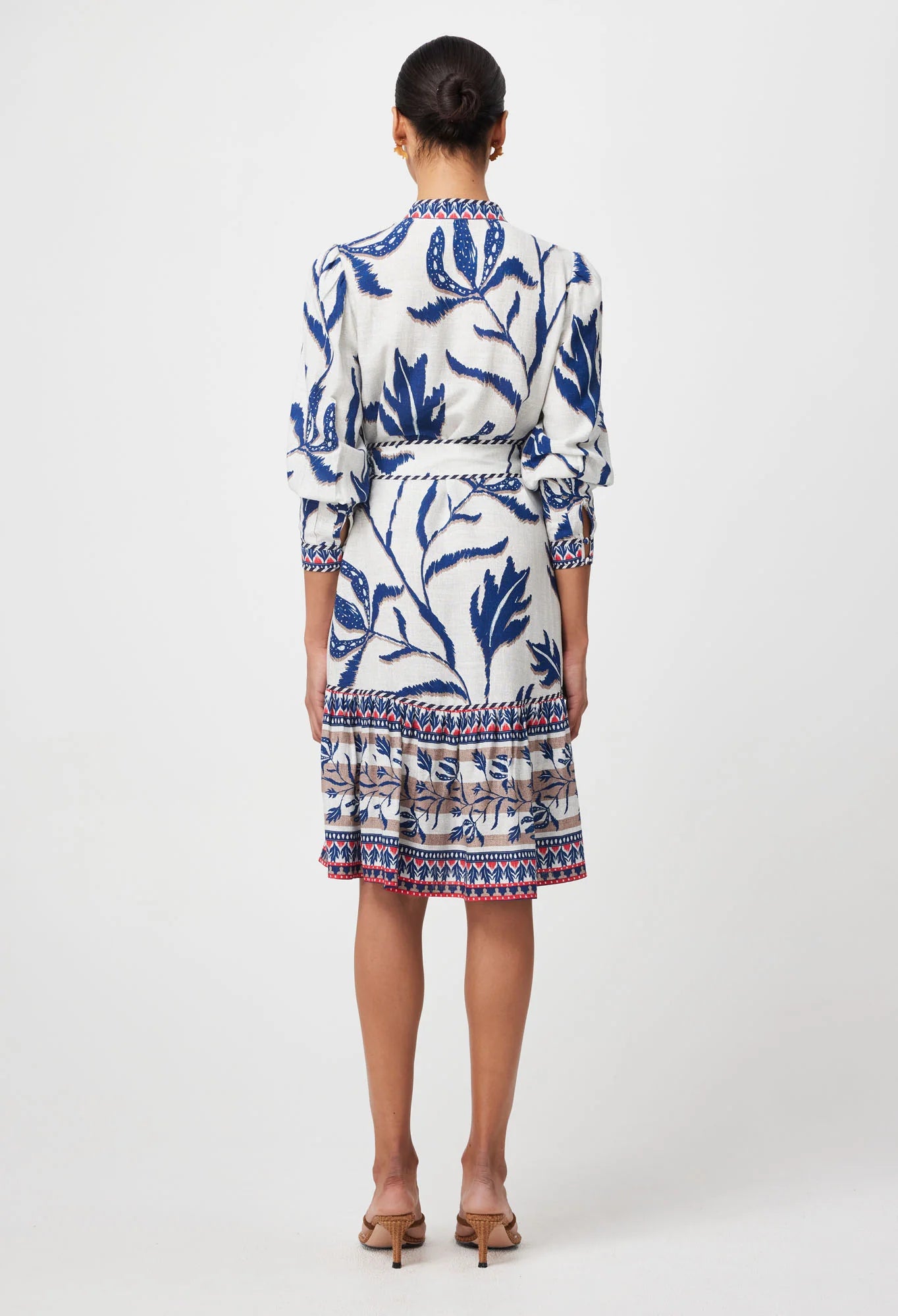 Once Was - Eudora Linen Viscose Dress - Palm Shadow