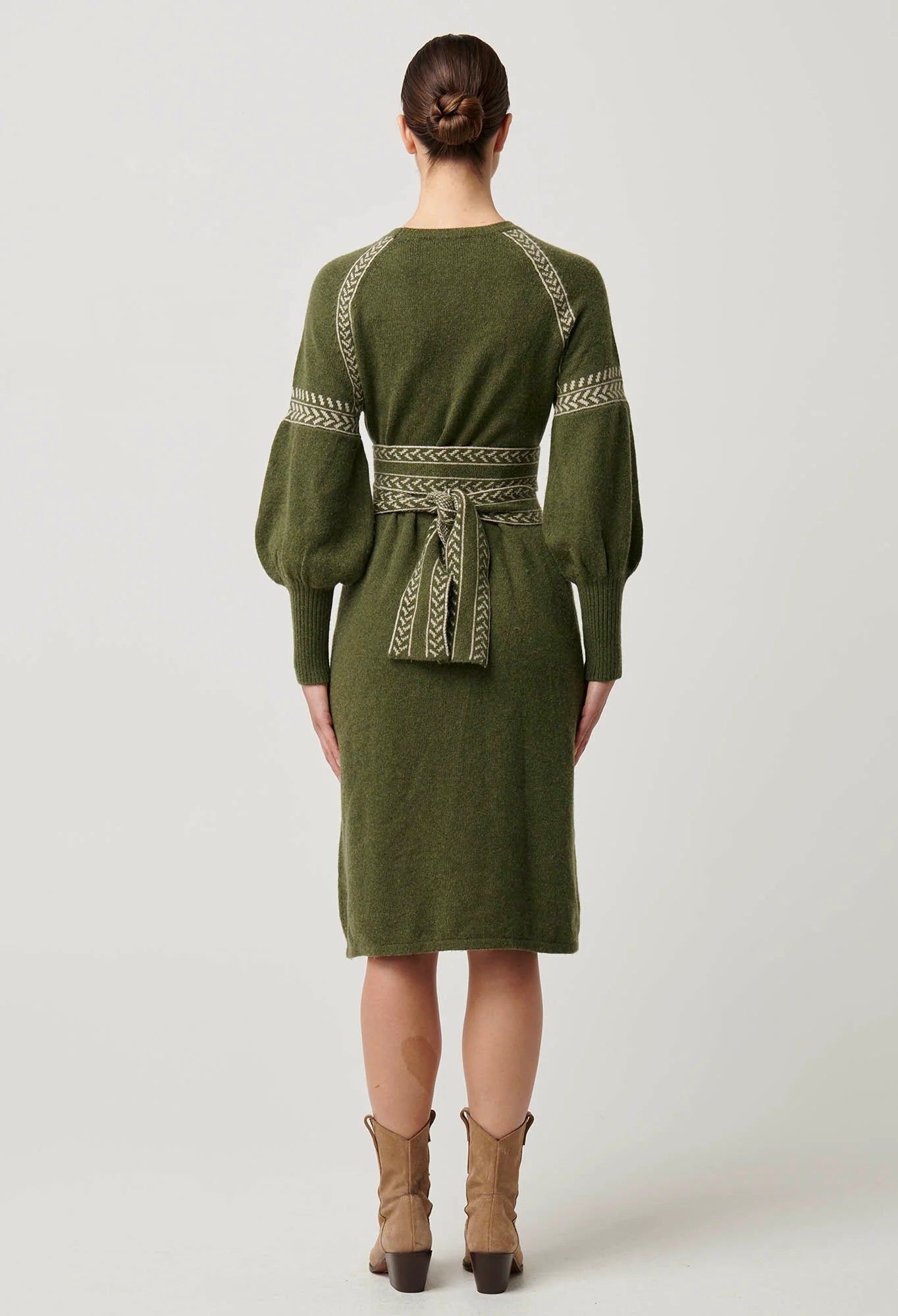 Once Was - Sierra Merino Wool Blend Knit Dress -  Moss