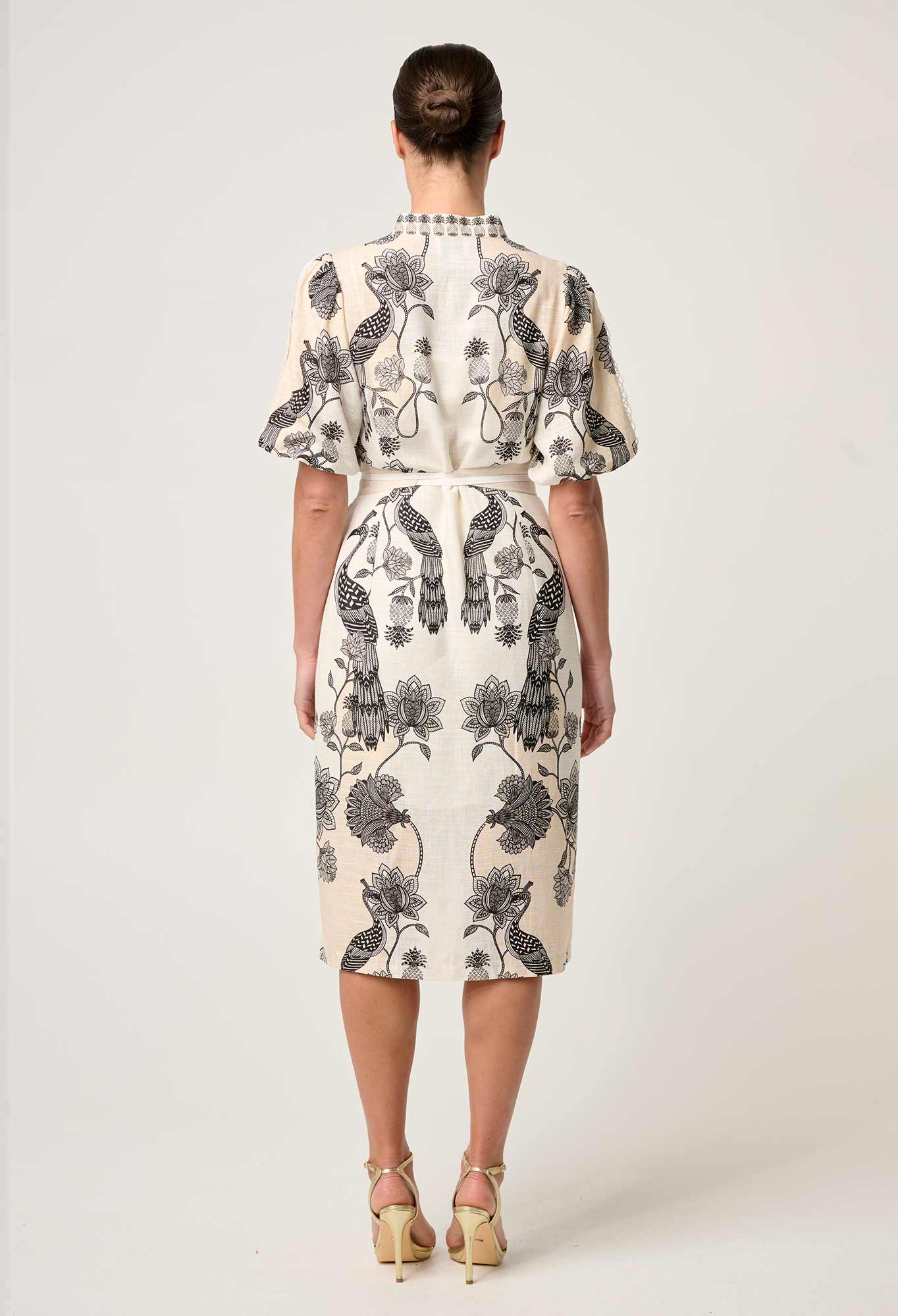 Once Was - Gaia Lace Spliced Linen Viscose Dress - Imperial Stone