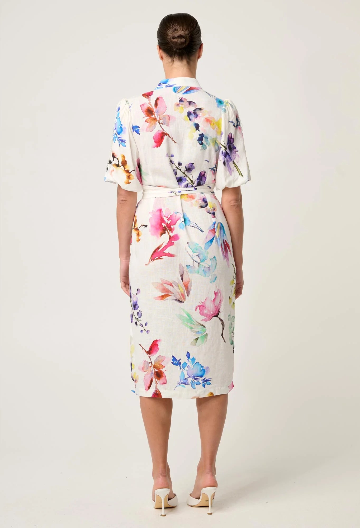 Once Was - Gaia Lace Spliced Linen Viscose Dress - Plume Blossom