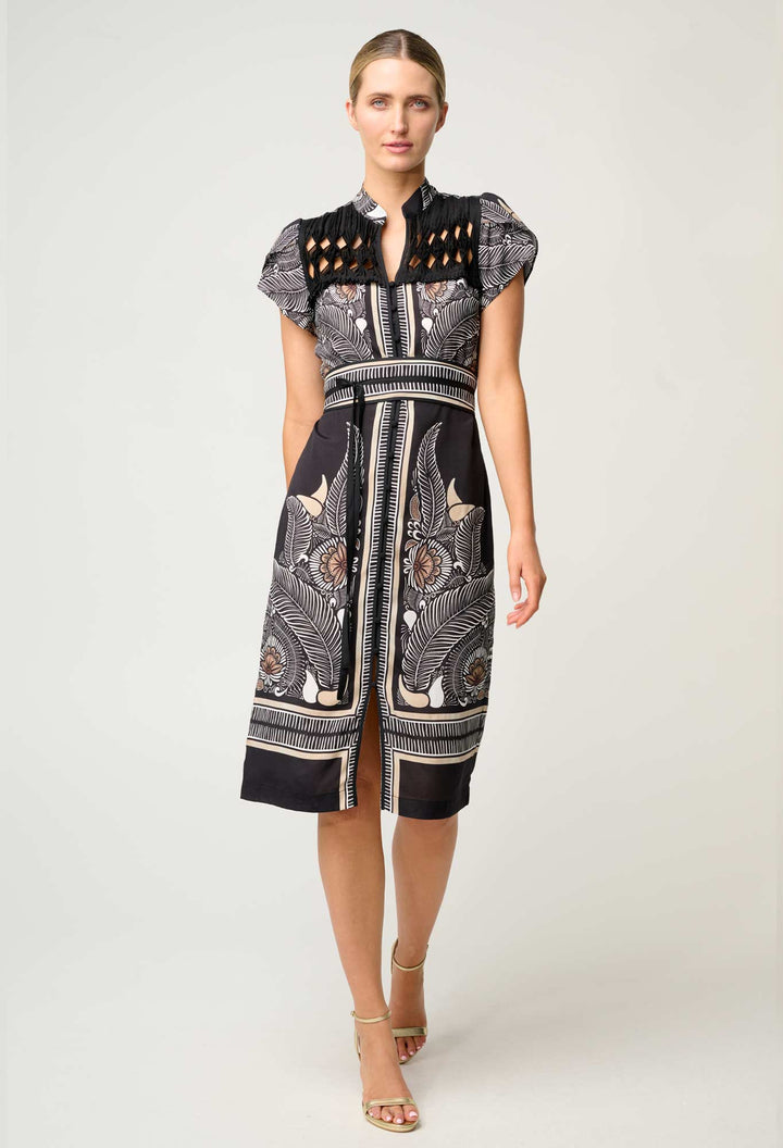 Maha Diamond Smock Dress Onyx Casablanca