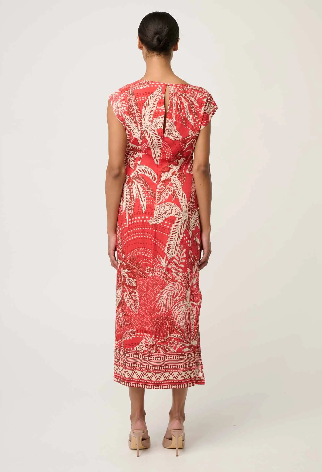 Once Was - Monique Draped Neck Column Dress - Crimson Palms
