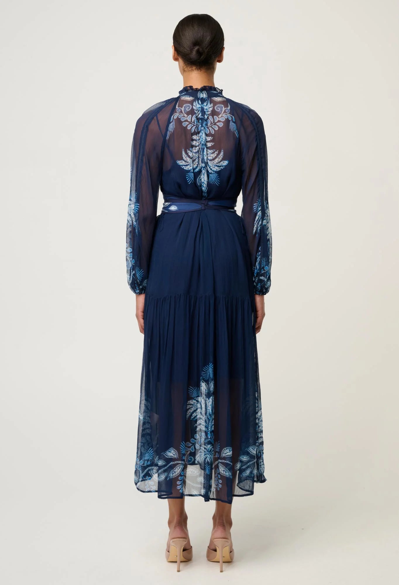 Once Was - Sloane Viscose Chiffon Print Midi Dress - Moonlit Batik