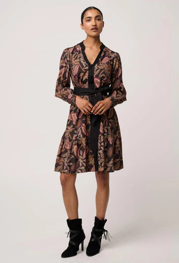 Once Was - Cecilia Pearl Embellished Linen Dress - Dark Tropique