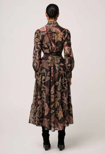 Once Was -Wanderlust Pearl Embellished Maxi Dress - Dark Tropique