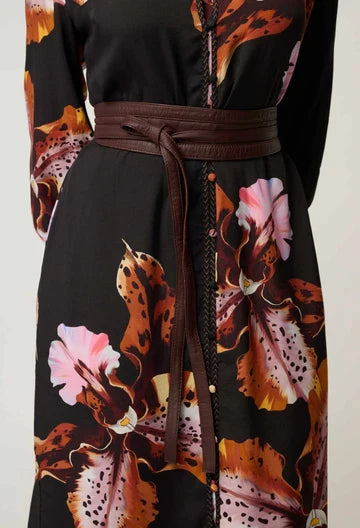 Once Was - Meredith Viscose Column Midi Dress - Sunset Orchid