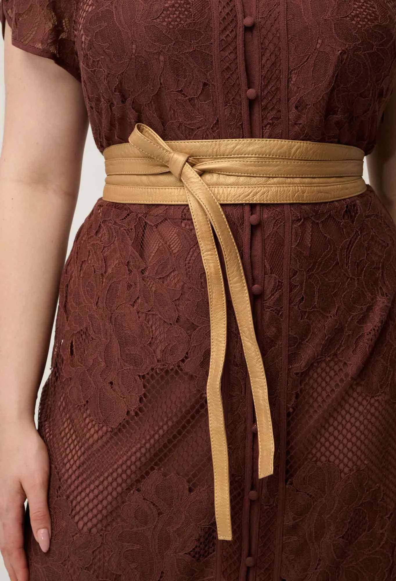 Once Was - Solene Cotton Blend Lace Dress - Rosewood