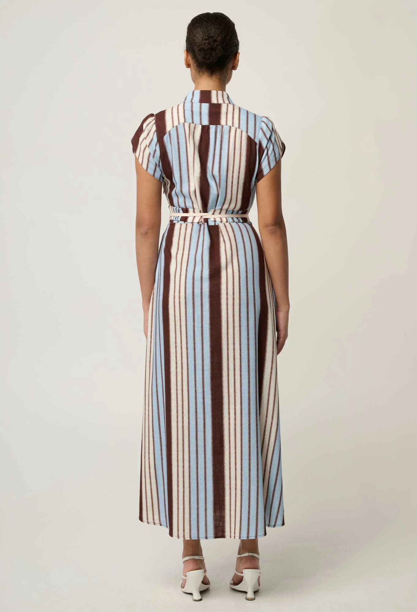 Once Was - Cattleya Linen Viscose Smock Maxi - Iridescent Stripe