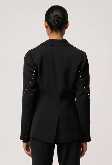 Once Was - Marcela Pearl Embellished Blazer - Black