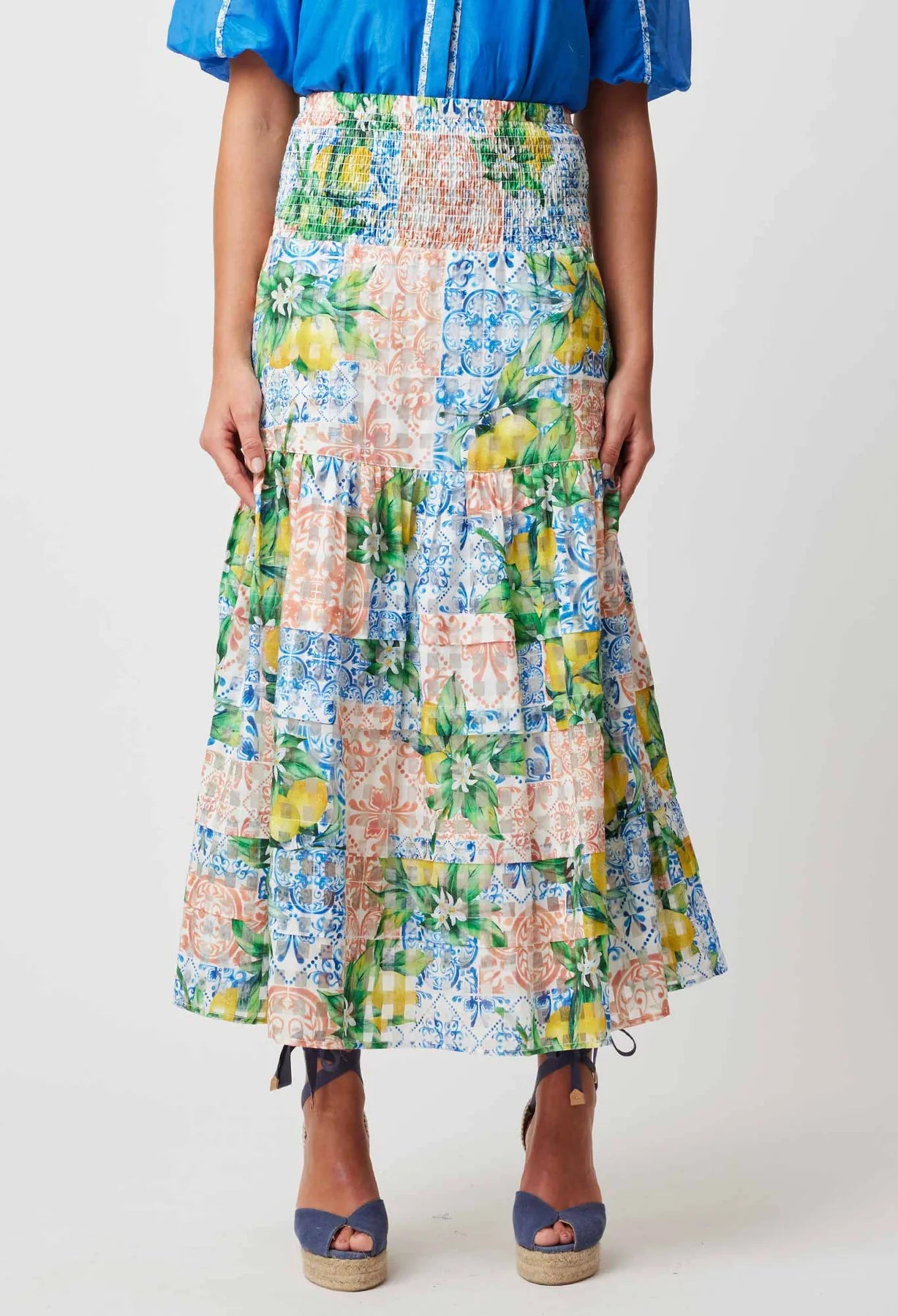 Once Was - Antigua Cotton Silk Skirt - Limonata