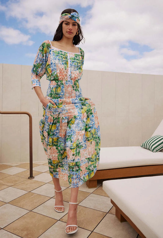 Once Was - Antigua Cotton Silk Skirt - Limonata