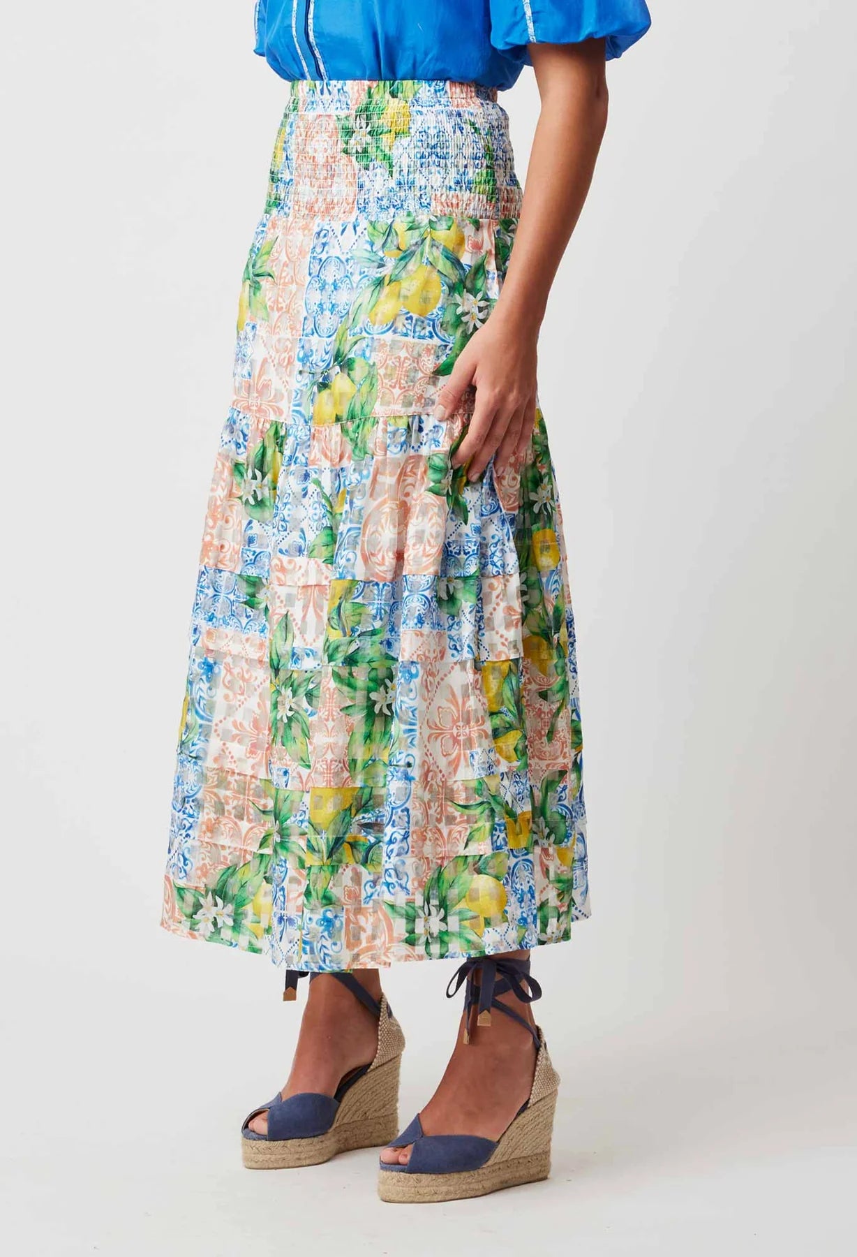 Once Was - Antigua Cotton Silk Skirt - Limonata