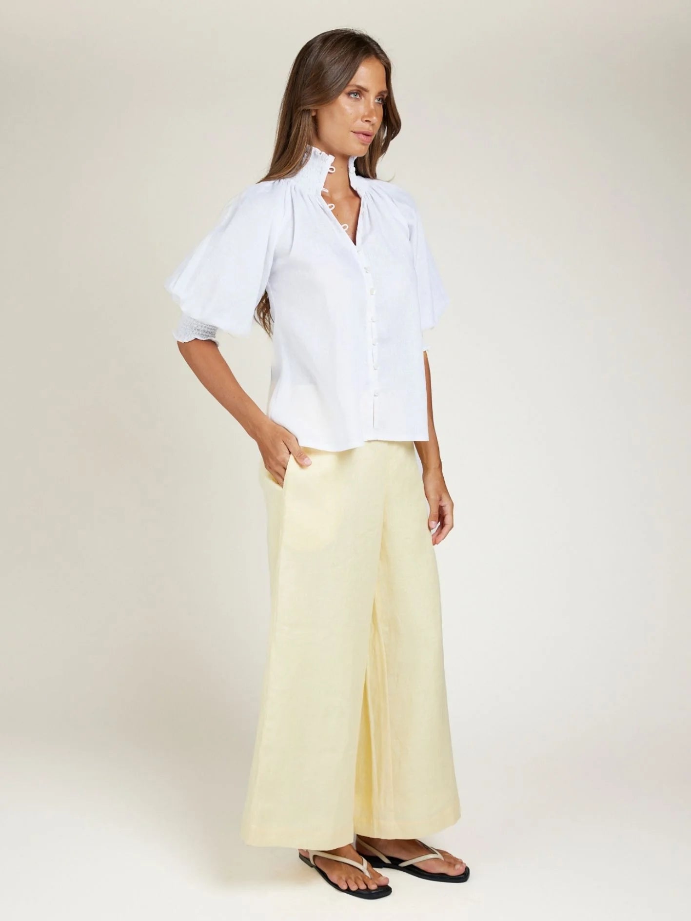 State of Embrace - Palazzo Pant - Lemon