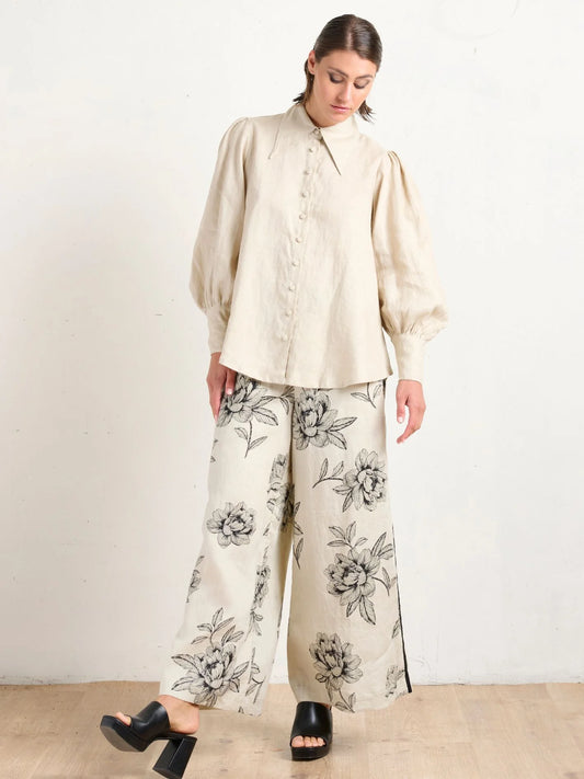 State of Embrace - Velvet Trim Pant - Onyx