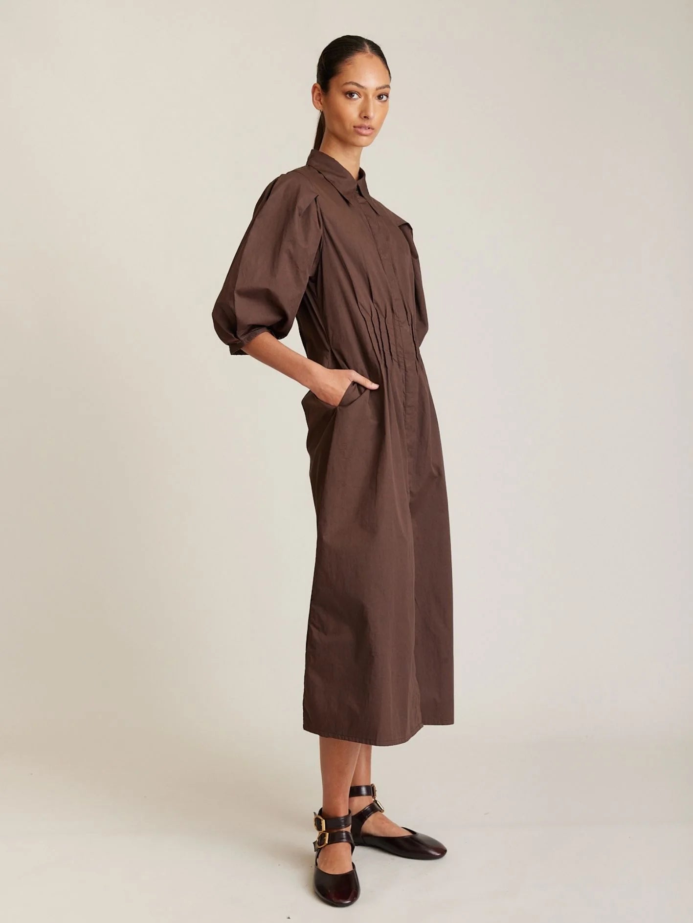 State Of Embrace - Pintuck Dress - Sable