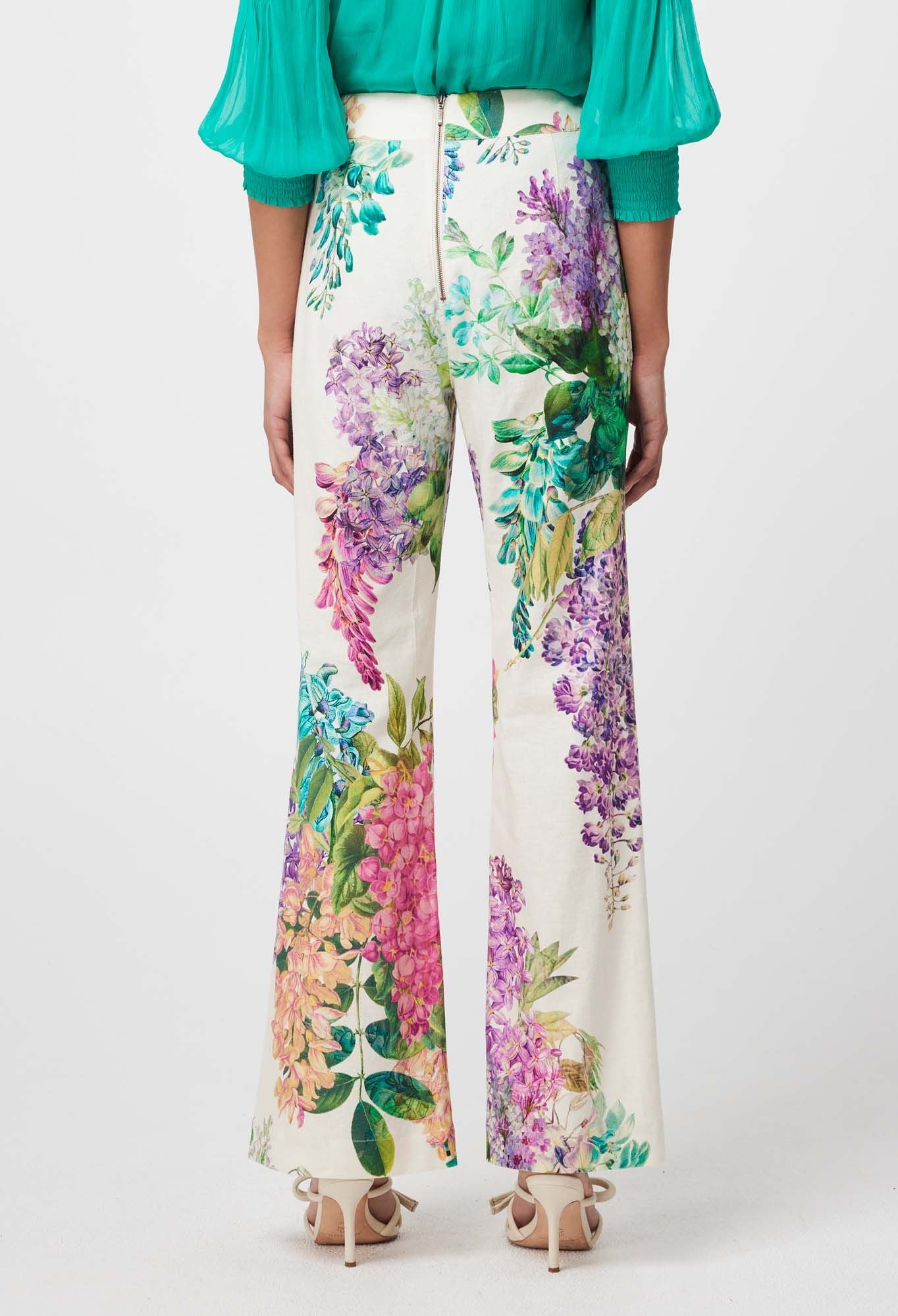 Once Was - Bahia Stretch Linen Rayon Pant - Wisteria Alba
