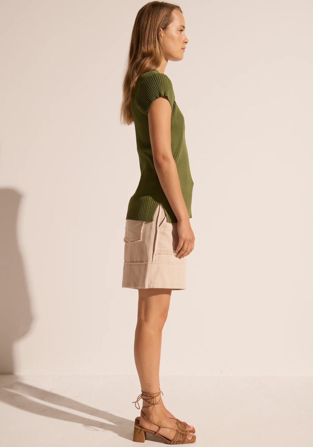 50% OFF - Pol Clothing - Milla Knit Tee - Khaki