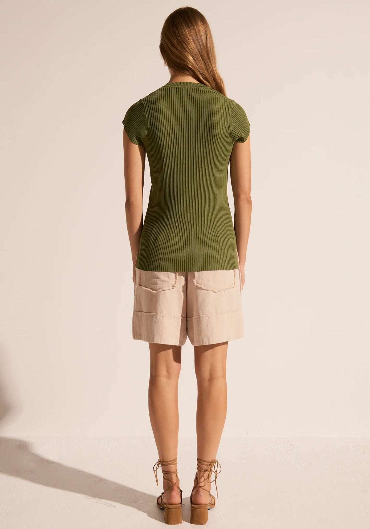 50% OFF - Pol Clothing - Milla Knit Tee - Khaki