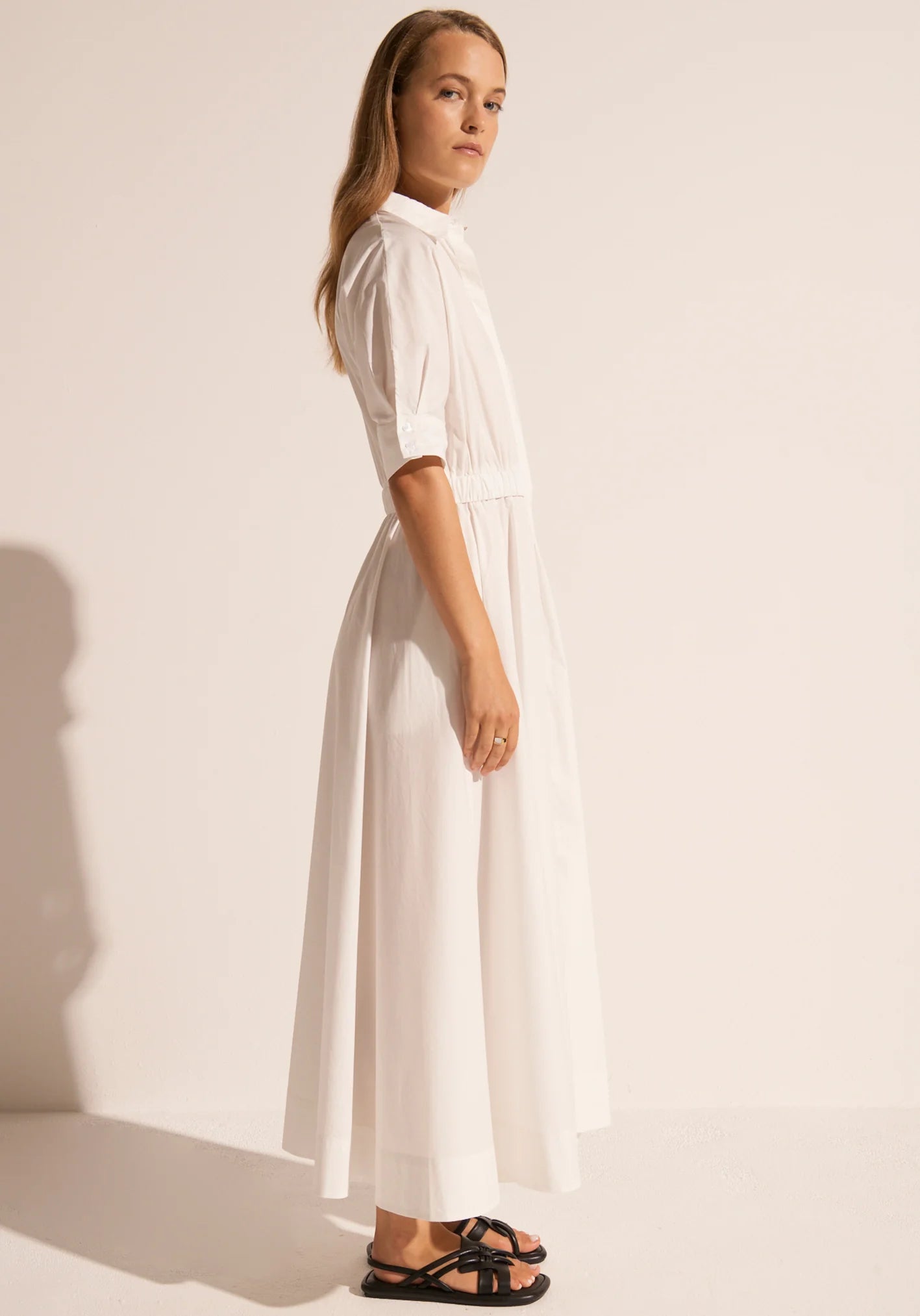 POL Clothing - Toya Maxi Shirt Dress - White