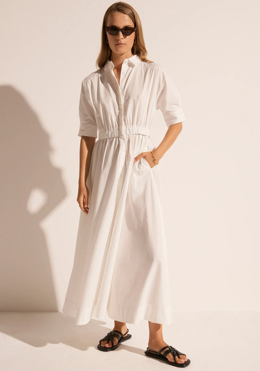 POL Clothing - Toya Maxi Shirt Dress - White